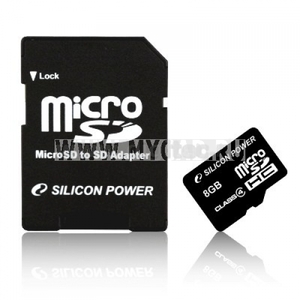 Flash карты Silicon Power MicroSDHC на 8 гигабайт - купить на "MyGad.RU"