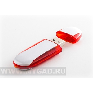 Накопитель USB красный пластиковый с металлическими вставками 017.R.4gb