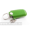 USB карта MG17214.G.4gb зеленый кожаный корпус, метал.пластина