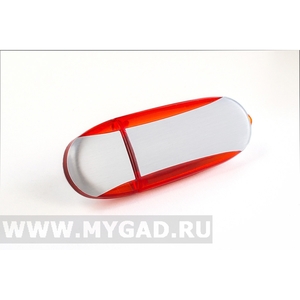 Красная Карамелька пластиковая флешка 017.R.2gb с металлическими вставками