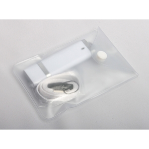USB флеш-диск на 16 GB, белый, пластиковый корпус, алюминиевые вставки, MG17002.W.16gb с лого