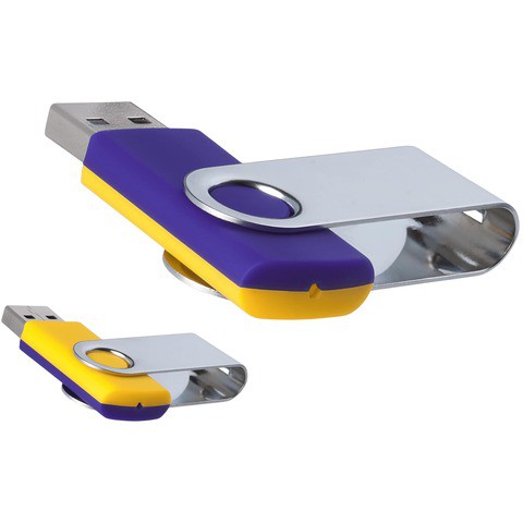 Флешка 8 ГБ желто-фиолетовая, металл и пластик soft-touch «ТВИСТ-МИКС»